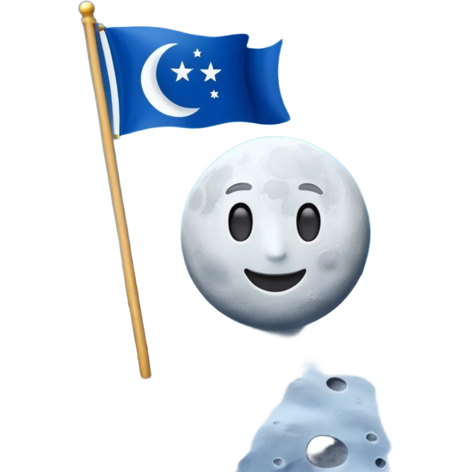 флаг расположенный на луне на которой написано Majestic  emoji