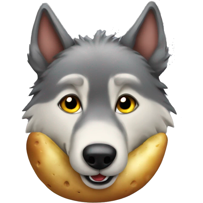 Wolf loving potato emoji