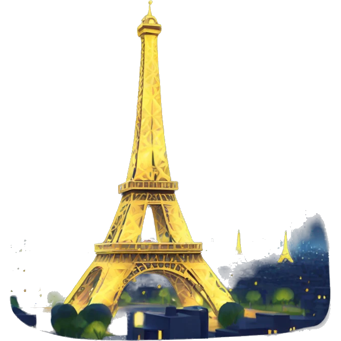 tour eiffel  with lights with city lights  emoji