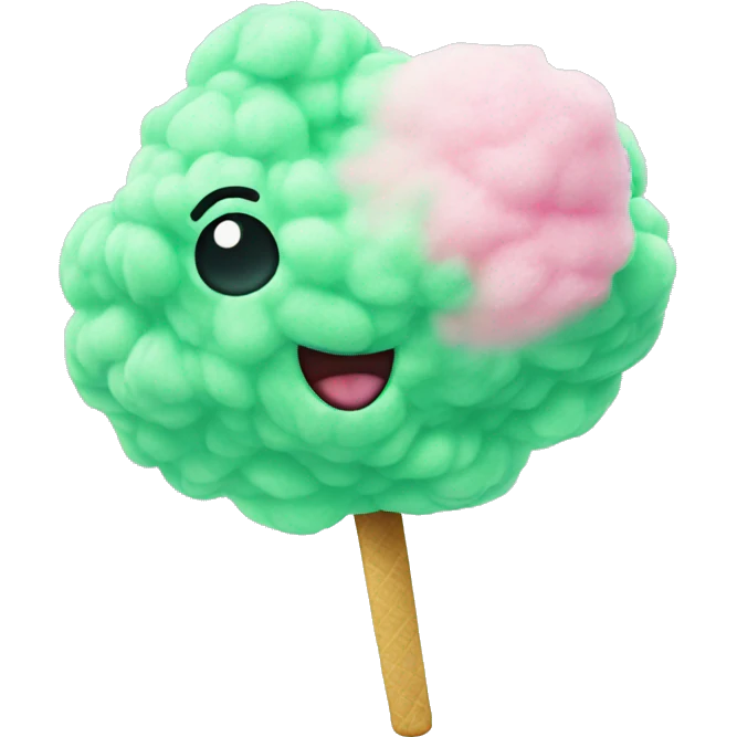 green cotton candy  emoji