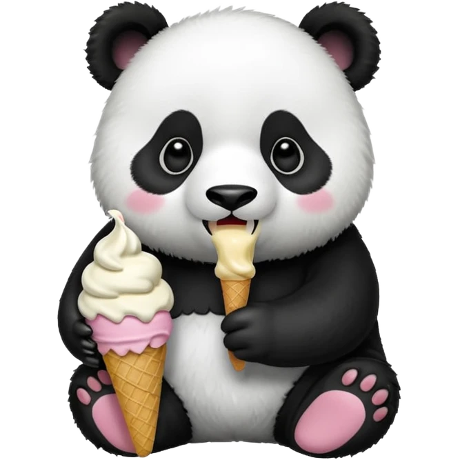 Panda eating ice cream emoji