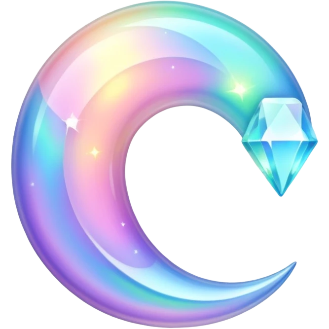 Pastel crystal crescent  emoji