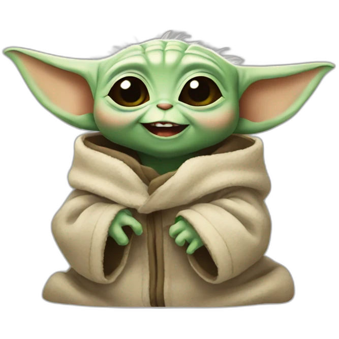 baby yoda laught emoji