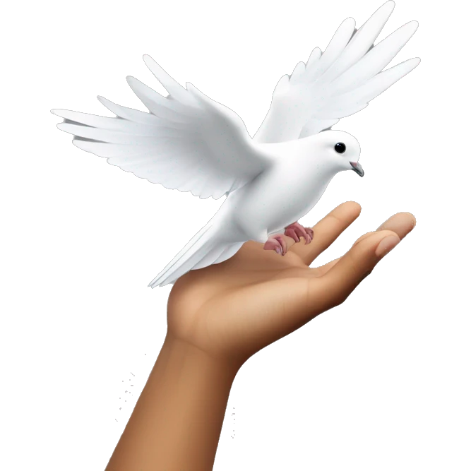 dove flies from hand emoji