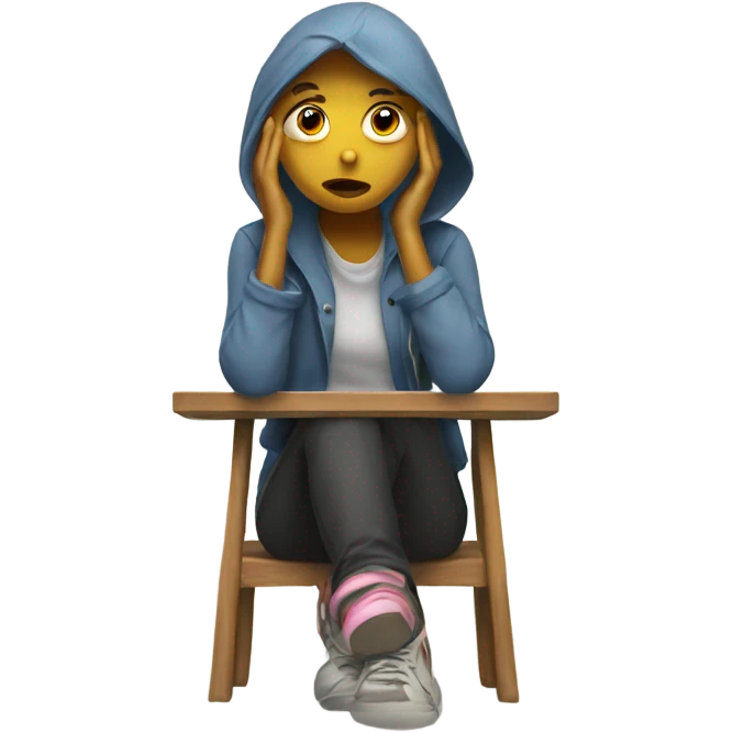 Bored girl that is waiting for message  emoji