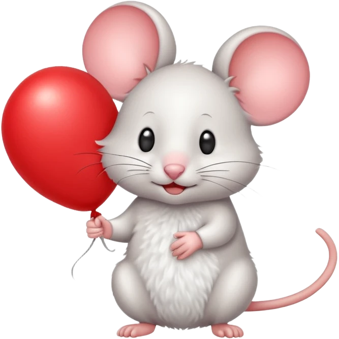 mouse holding balloon emoji