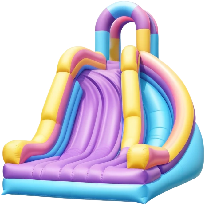 a bouncy inflatable pastel play slide emoji