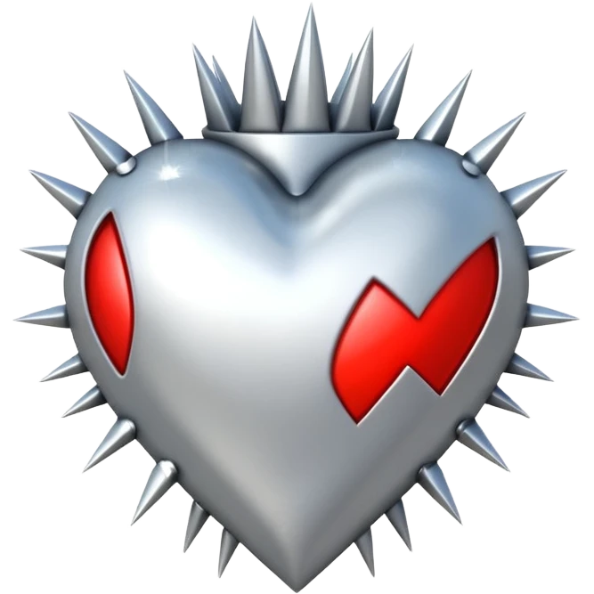 metal heart with spikes emoji