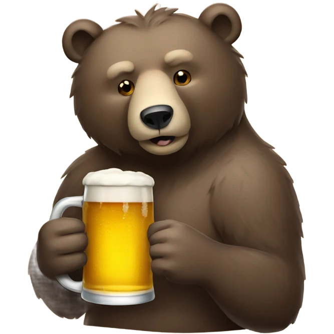 Bear drinking beer emoji