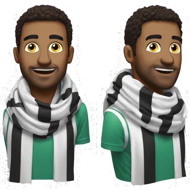 Football fun man scarf emoji