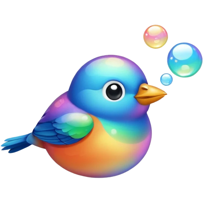 bird blowing bubbles emoji