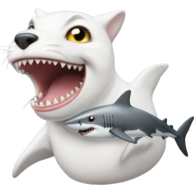 American curl eats a shark emoji
