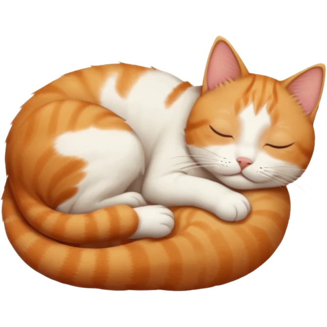 ginger and white small cat eyes closed lying down upside down emoji