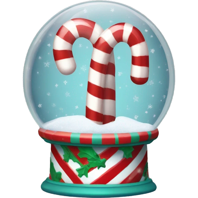 Candy cane snow globe emoji