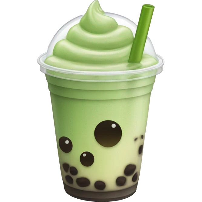 Bubble tea that’s matcha and had boba  emoji