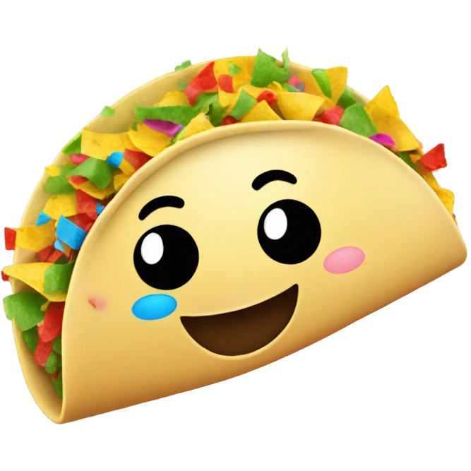 A taco filled with confetti and sunshine and a big smile ￼ emoji