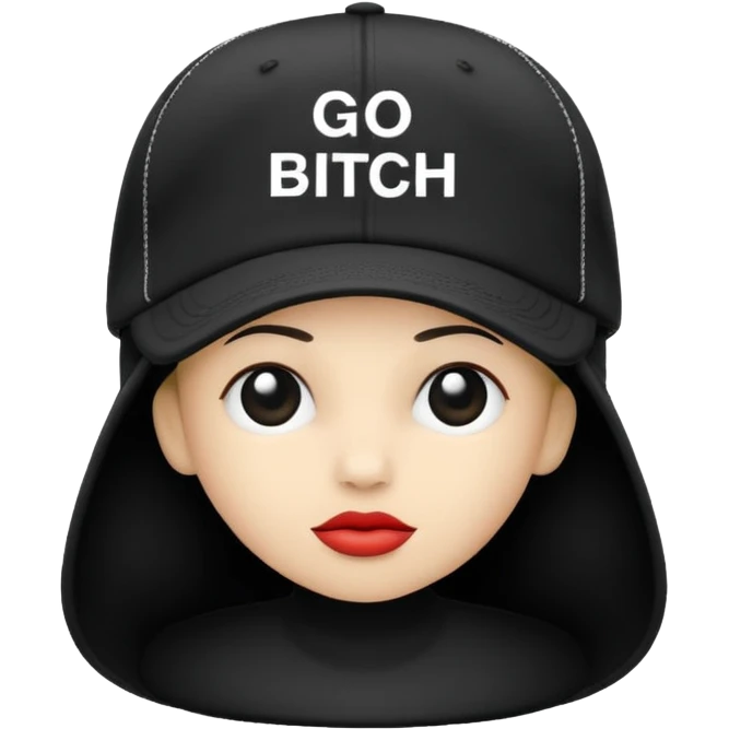 A hat saying “go bitch” emoji