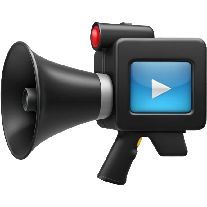 megaphone with a video emoji