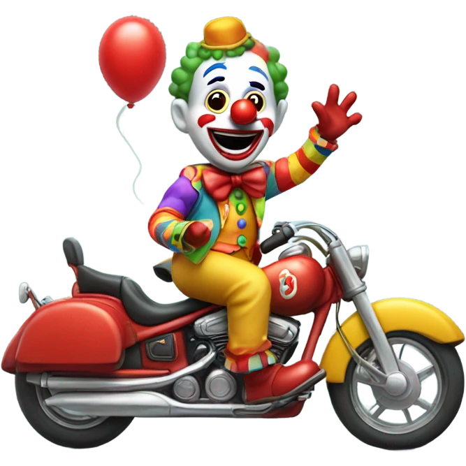 Clown on a motorcycle  emoji