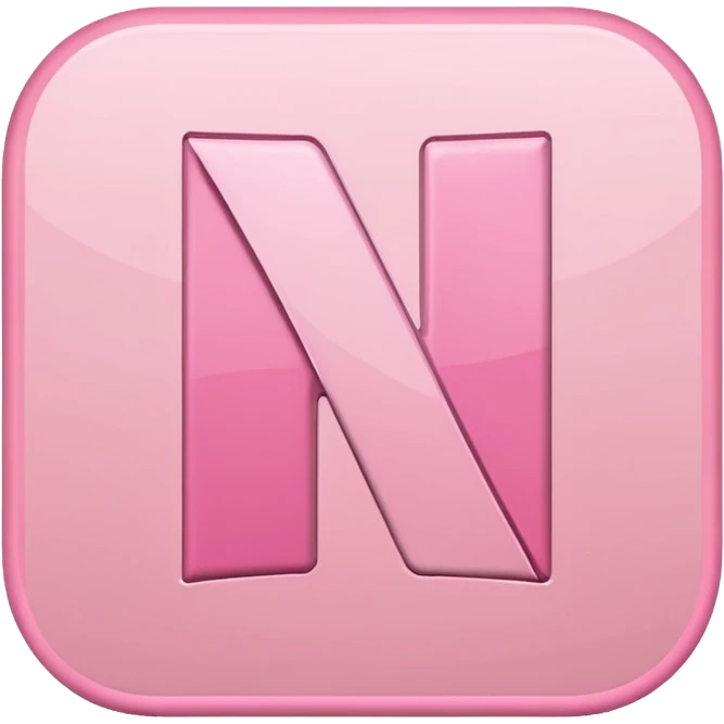 Netflix aesthetic "N" logo in pastel pink emoji