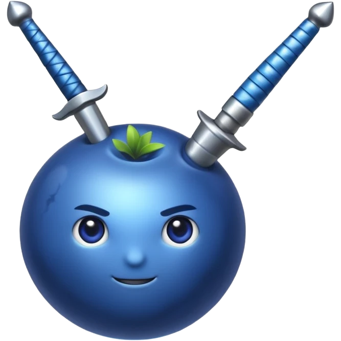 Blueberry fruit with sword emoji