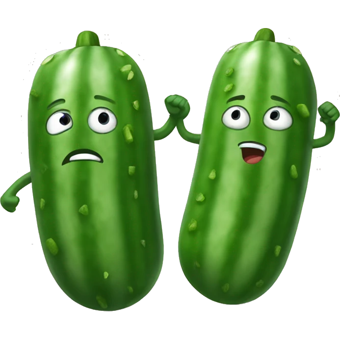 Cucumbers fighting emoji