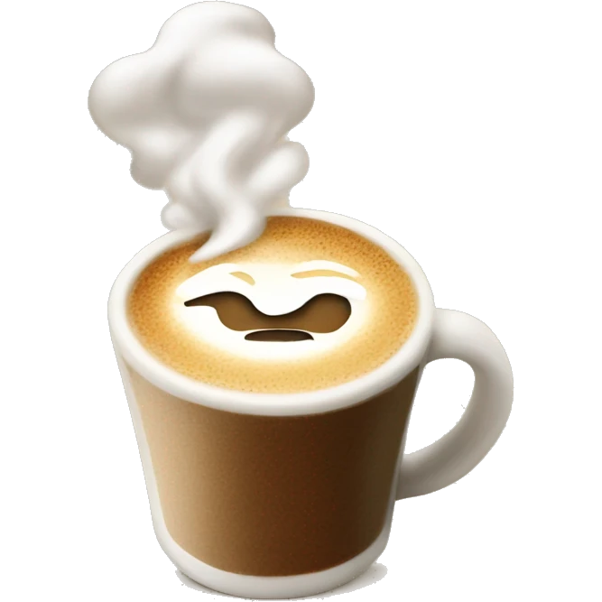a foamy coffee with a drawing emoji