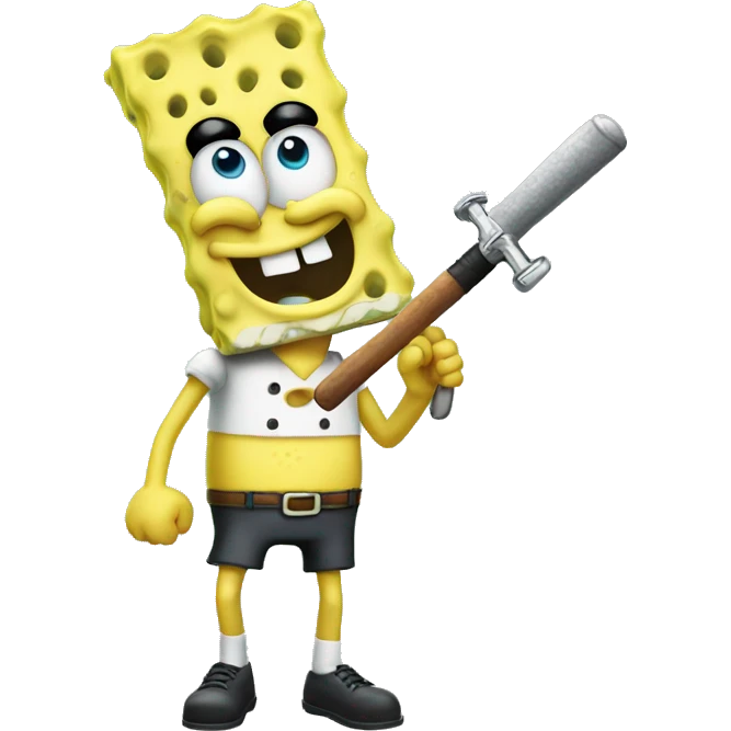 SpongeBob with nunchucks emoji