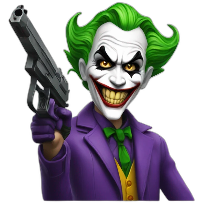 the joker holding a gun whitch says bang emoji