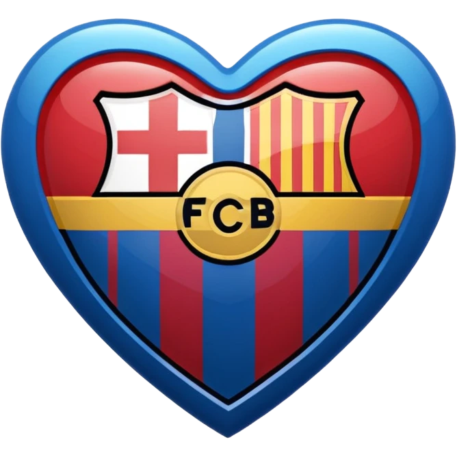 Barcelona FCB Logo in heart ❤️ emoji