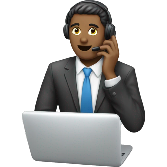 callcentre agent disconnected phone call emoji