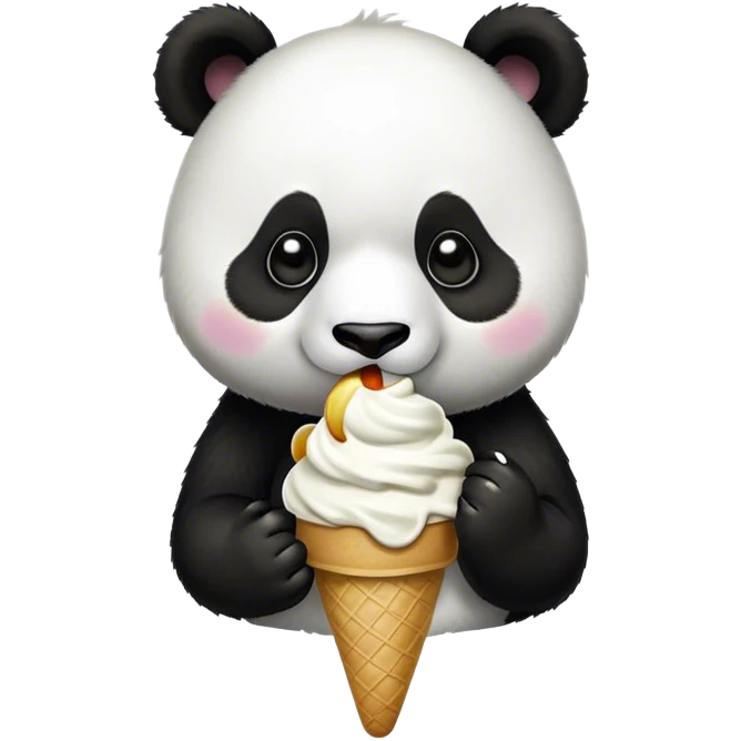 Panda eating ice cream💜 emoji