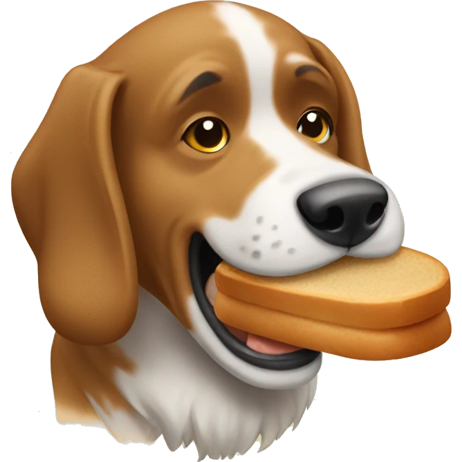 Dog eating bread emoji
