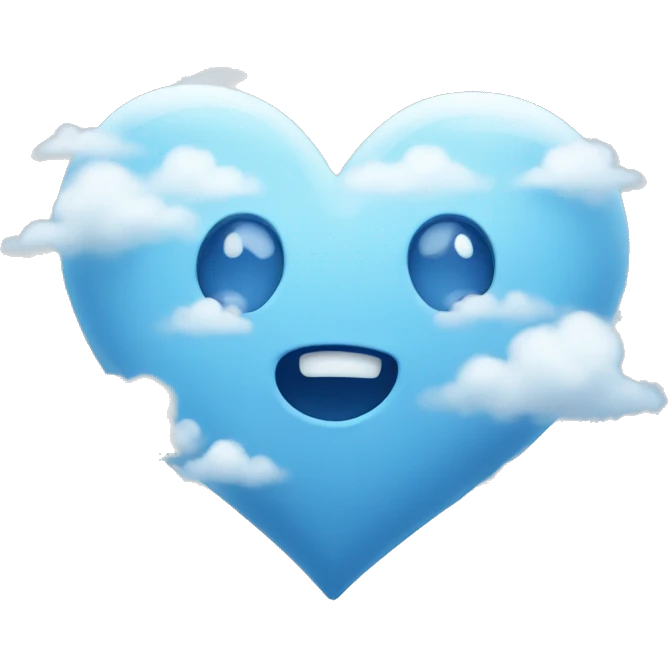 Blue cloudy heart emoji