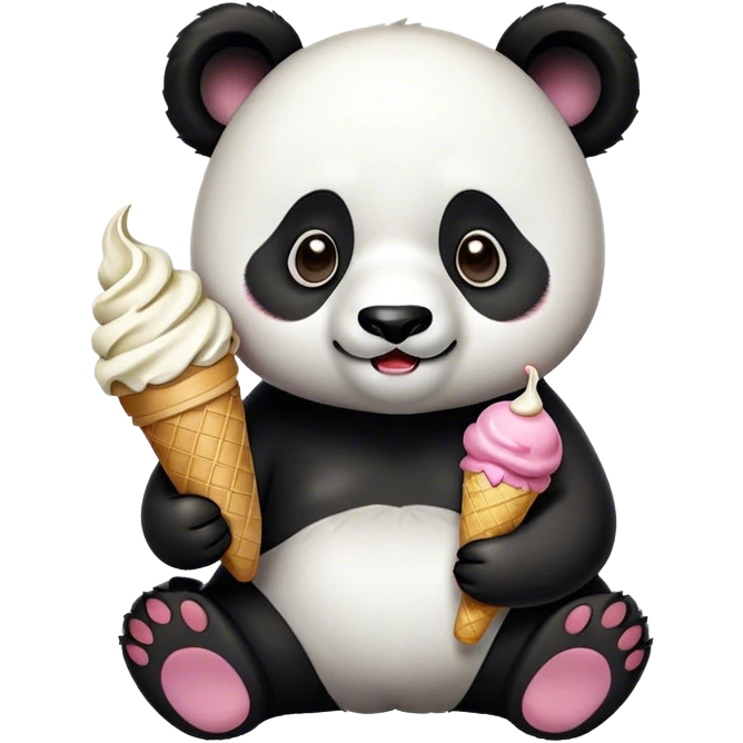 Panda eating ice cream emoji