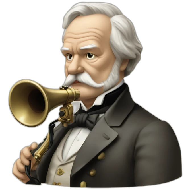 Victor Hugo Hurlant dans un mégaphone emoji