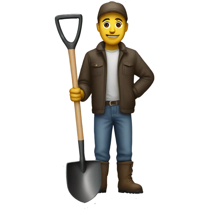 man with shovel emoji