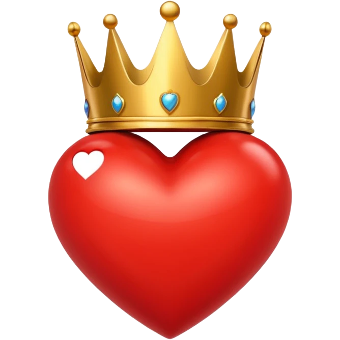 Corazon rojo con corona emoji