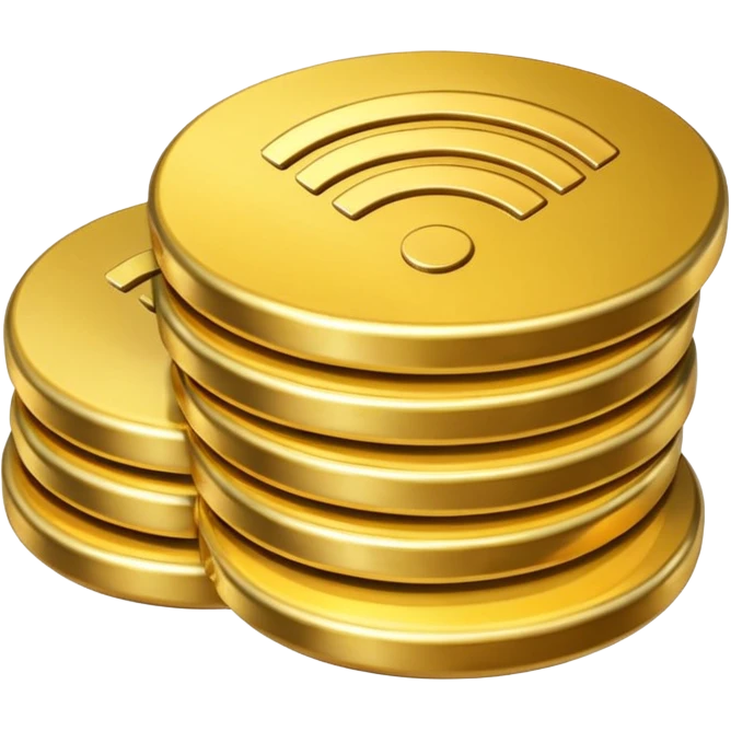 wifi coin stack emoji