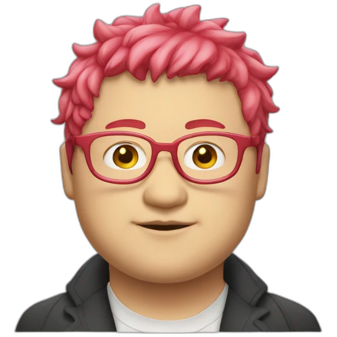 red-spectacles-fat-men-japanese-pinkhair emoji