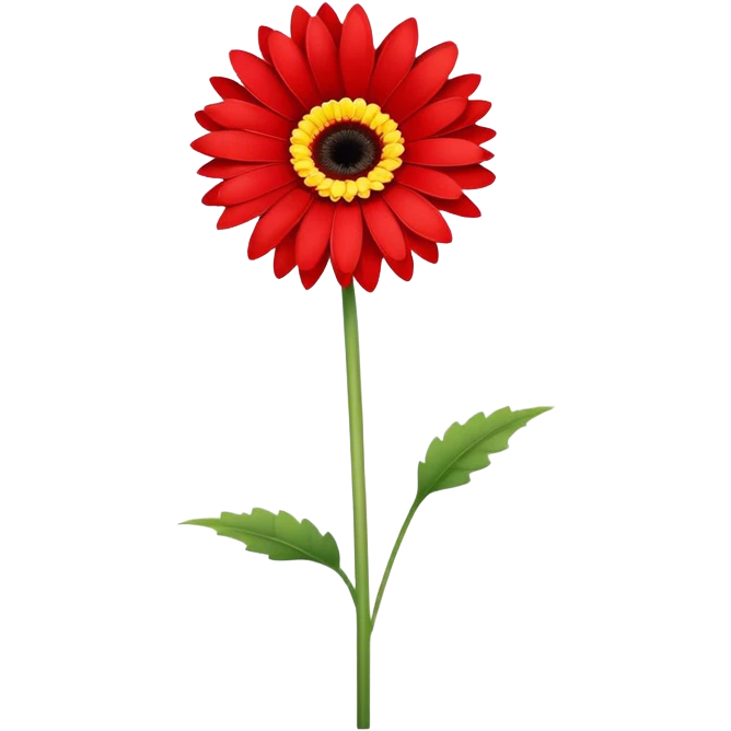 single Gerbera Daisy, straight stem emoji