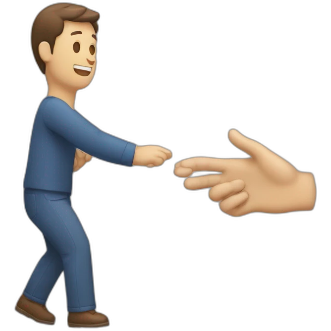 Una mano golpeando con la palma a otra mano emoji