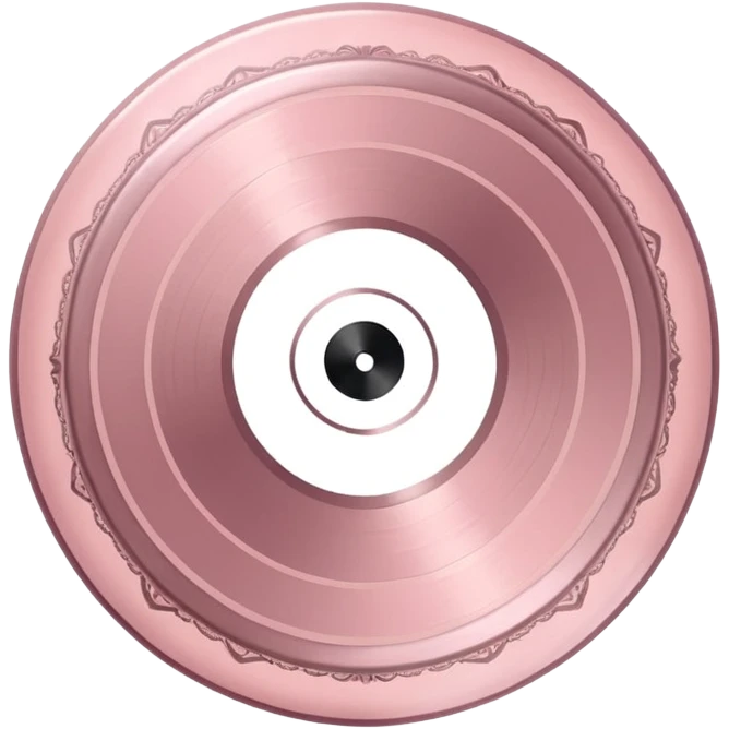Vintage rococo pale pink vinyl record emoji