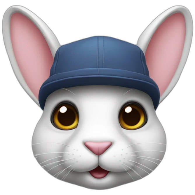 Rabbit with cap and sunglasses emoji
