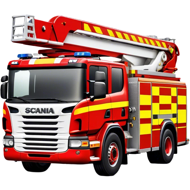 Fire Truck - Scania P320 Fire Truck (Model Year: 2015) (Iconic Colour: Red with white and yellow stripes) emoji