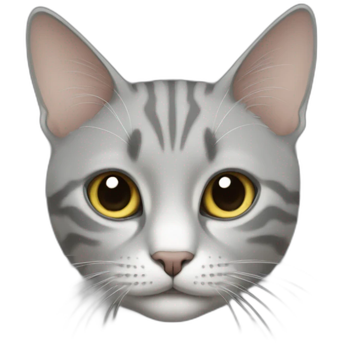 Cat grey with iphone emoji