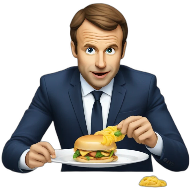 Macron qui mange du cordon bleu emoji