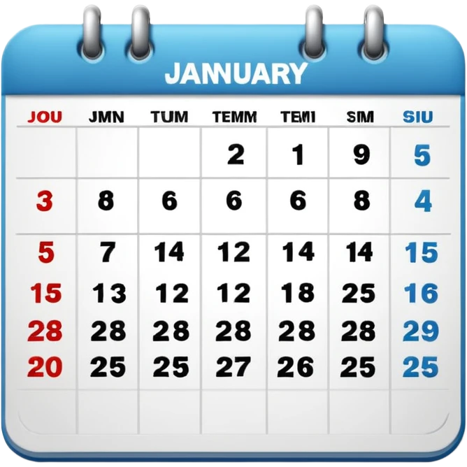 calendar january 2025 emoji