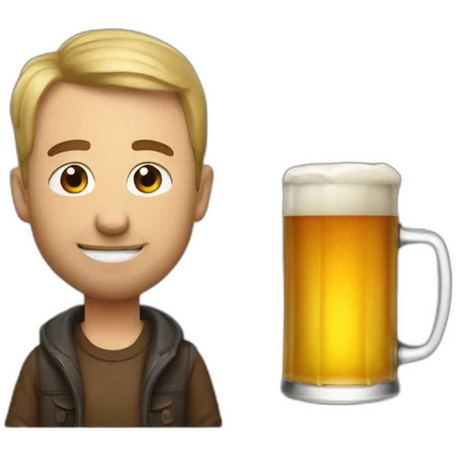 drinking beer with musk emoji