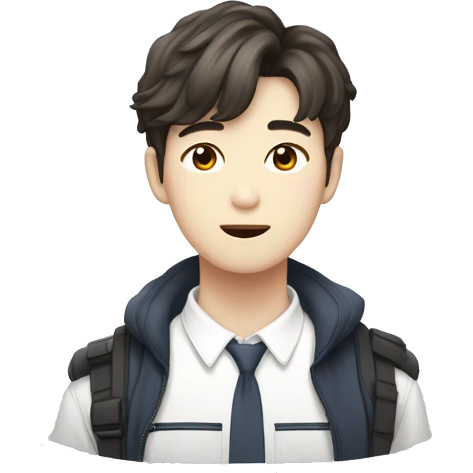 민소매 반바지 입은 단발머리 소녀 emoji